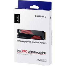Samsung 990 PRO - 4TB M.2 2280 NVMe PCIe 4.0 x4 SSD with Heatsink - V-NAND TLC, 7450/6900 MB/s