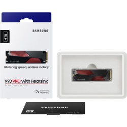 Samsung 990 PRO - 4TB M.2 2280 NVMe PCIe 4.0 x4 SSD with Heatsink - V-NAND TLC, 7450/6900 MB/s