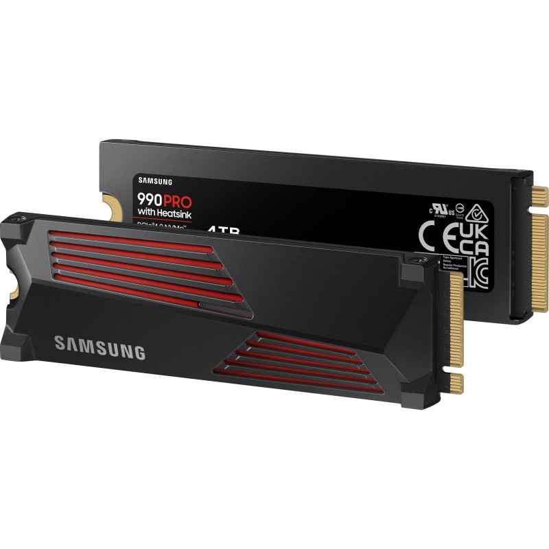 Samsung 990 PRO - 4TB M.2 2280 NVMe PCIe 4.0 x4 SSD with Heatsink - V-NAND TLC, 7450/6900 MB/s