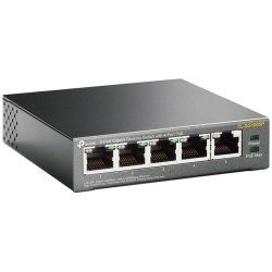 TP-Link SG1005P 5-Port Gigabit PoE Switch - SG1005P - Black, Metal enclosure, 4 PoE ports, Unmanaged