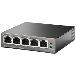 TP-Link SG1005P 5-Port Gigabit PoE Switch - SG1005P - Black, Metal enclosure, 4 PoE ports, Unmanaged