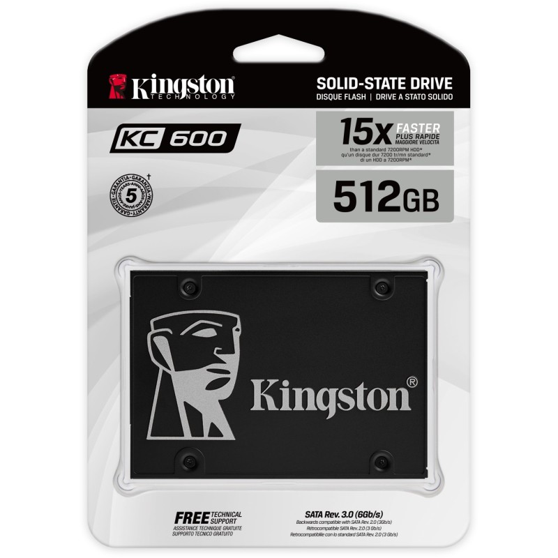2.5\" Kingston KC600 - KC600 - SATA III 2.5\" SSD, 512GB, 3D TLC, 550/520 MB/s — Buy in Cyprus with Fast Delivery