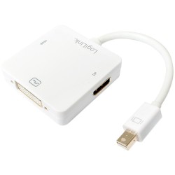 Logilink Adapter Mini DisplayPort - to HDMI+DVI+DisplayPort - CV0045A (White, 0.15 m, 1080p)