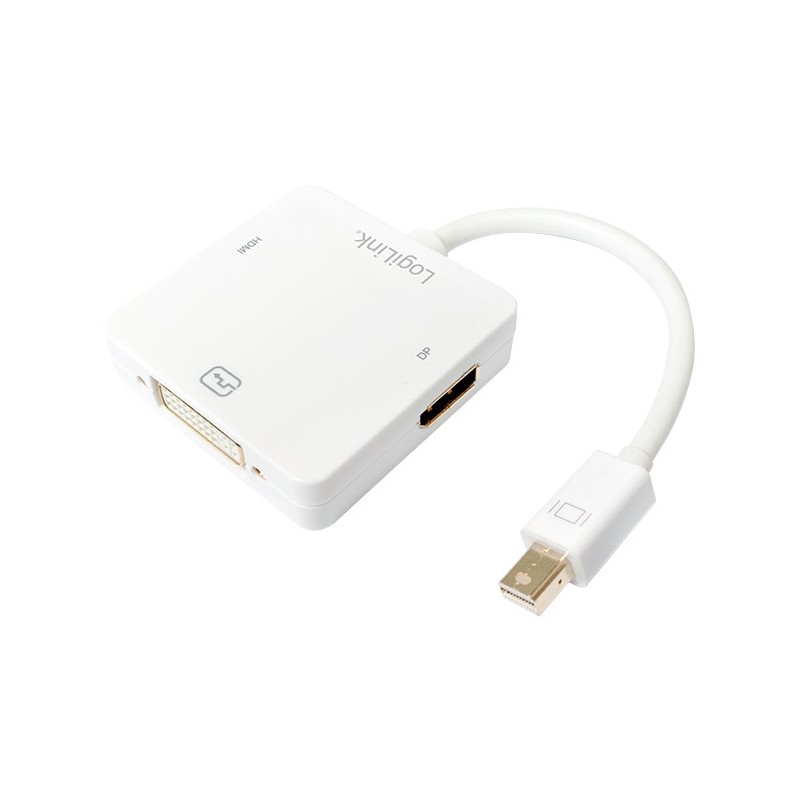 Logilink Adapter Mini DisplayPort - to HDMI+DVI+DisplayPort - CV0045A (White, 0.15 m, 1080p)