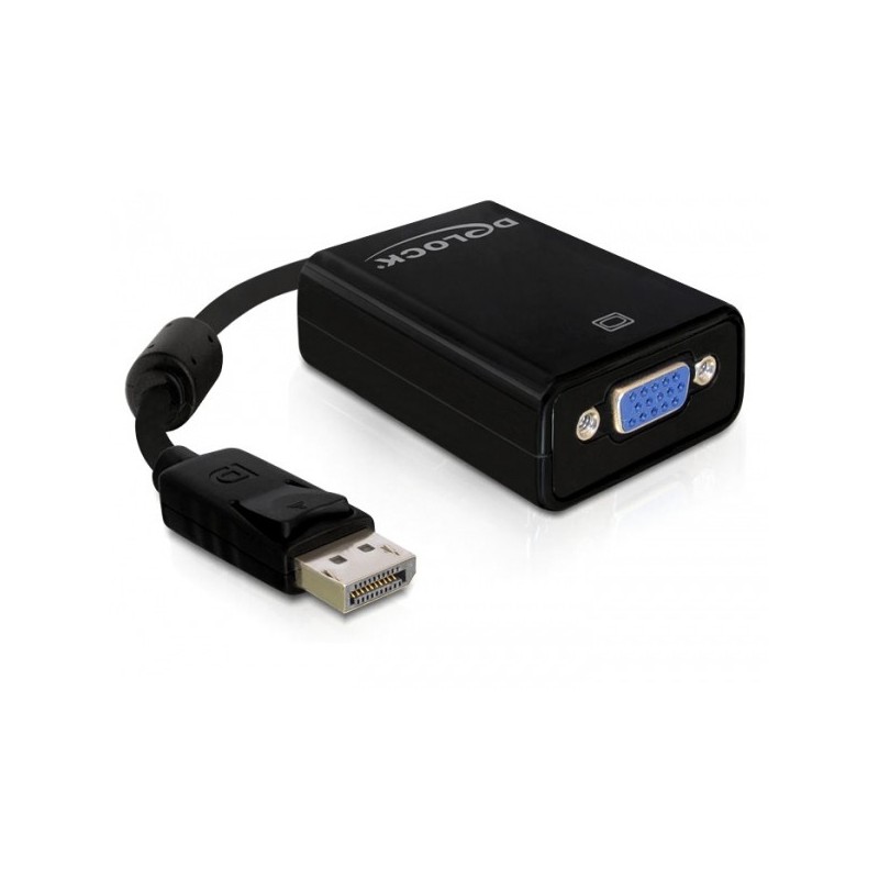 DeLock DisplayPort 1.2 to VGA Adapter - 61848 - Black — Buy in Cyprus with Fast Delivery