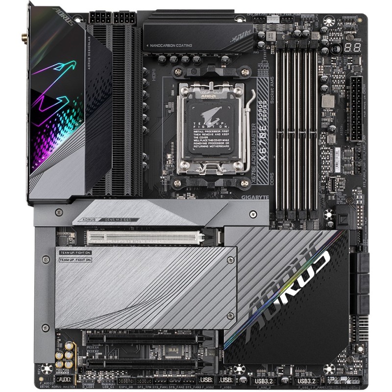 Gigabyte AORUS Master GA-X670E - AM5 ATX Motherboard, DDR5, 192GB Max, 4x M.2, Wi-Fi 6E, 2.5GbE (Black)