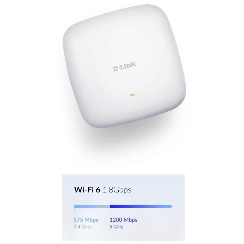 D-Link DAP-X2810 - AX1800 Wi-Fi 6 Dual-Band PoE Access Point - White — Buy in Cyprus with Fast Delivery