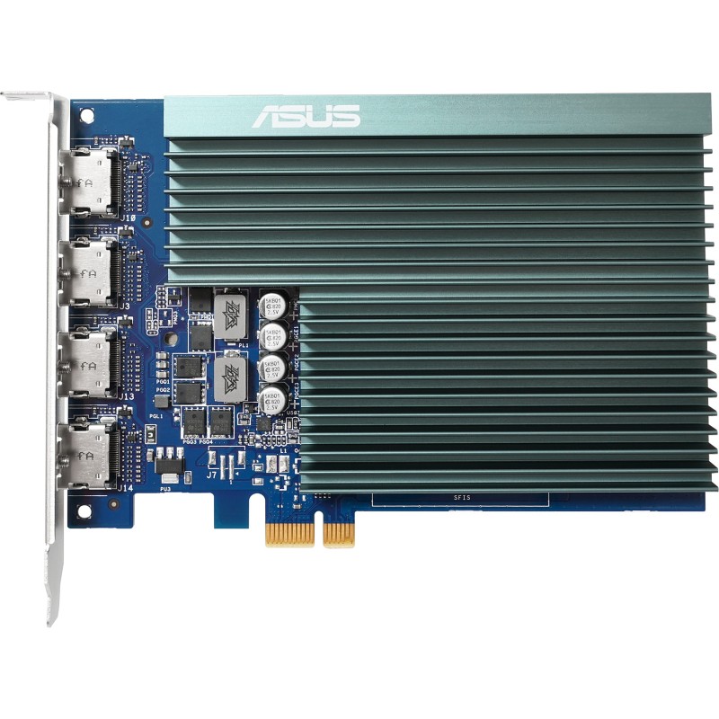 ASUS GeForce GT 730 2GB GDDR5 (2GD5 4H) - Black/Blue, 902 MHz Boost, Passive Cooling, 4× HDMI