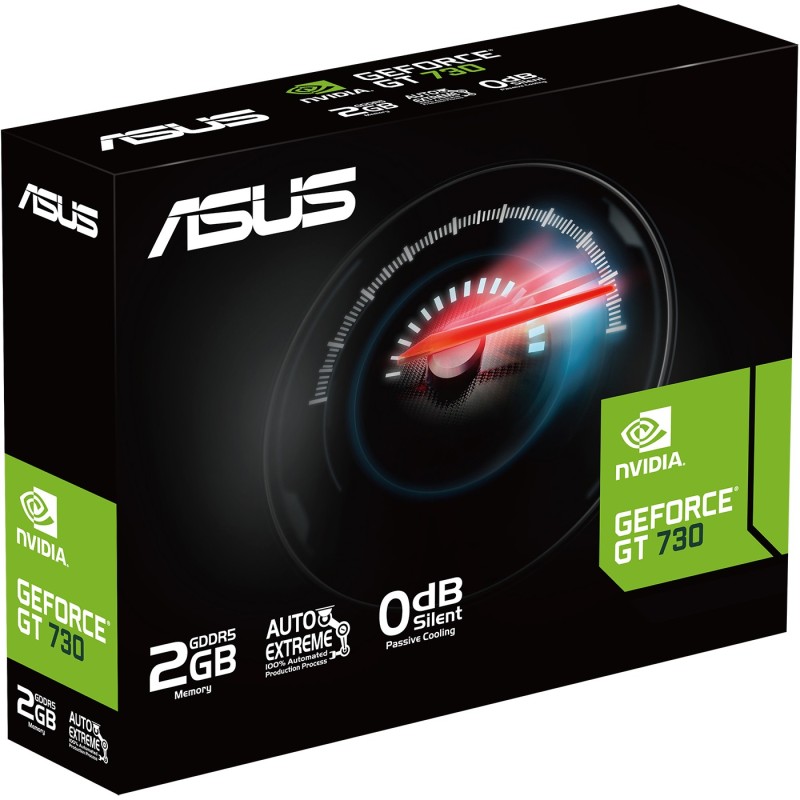 ASUS GeForce GT 730 2GB GDDR5 (2GD5 4H) - Black/Blue, 902 MHz Boost, Passive Cooling, 4× HDMI