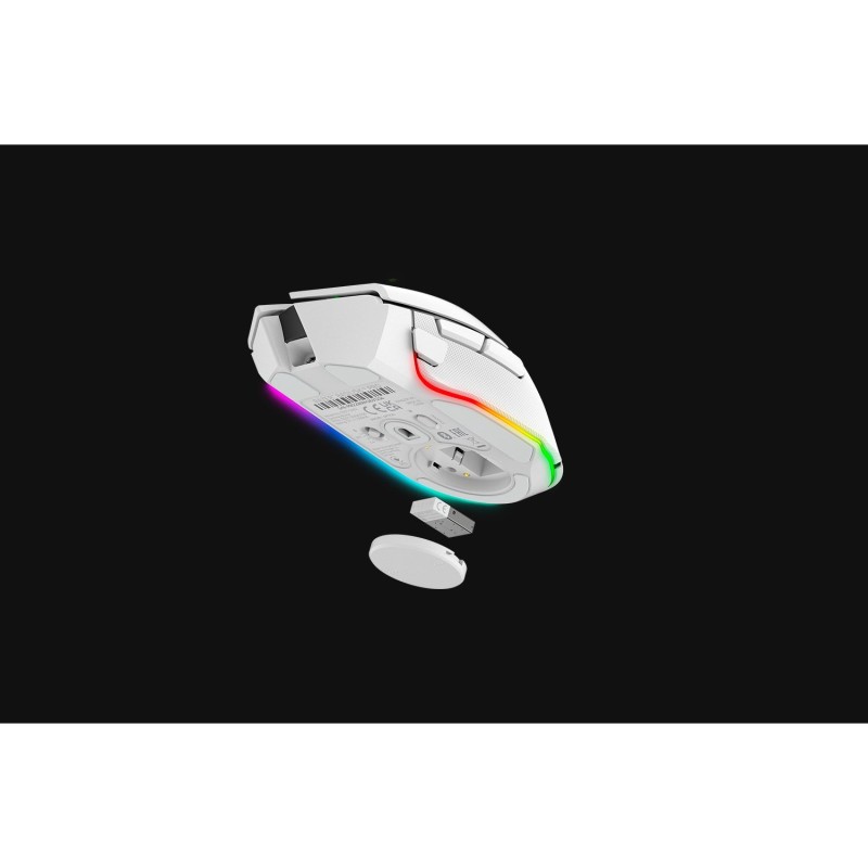 Razer Basilisk V3 Pro - Right-Handed Gaming Mouse - White, 30000 DPI, Tri-Mode Wireless/Bluetooth/USB-C