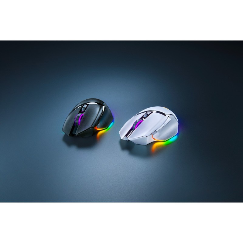 Razer Basilisk V3 Pro - Right-Handed Gaming Mouse - White, 30000 DPI, Tri-Mode Wireless/Bluetooth/USB-C