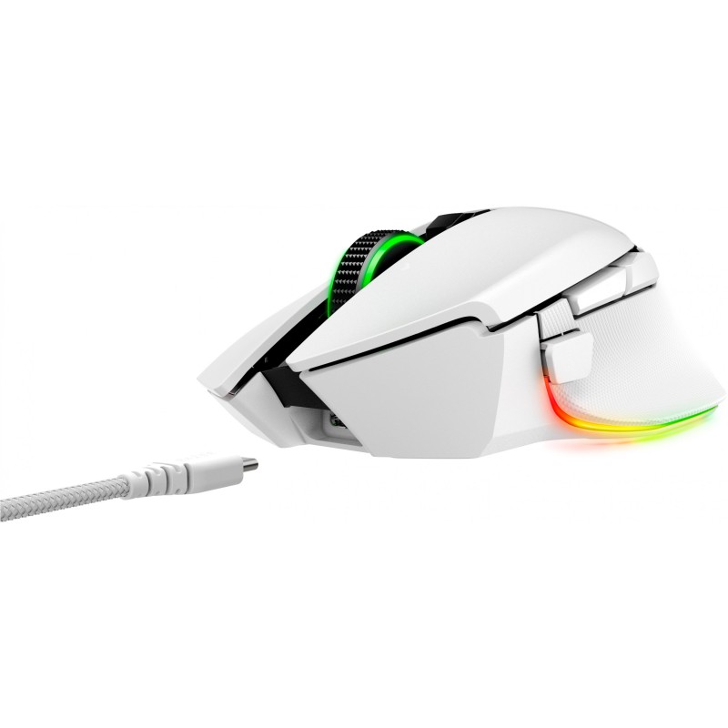 Razer Basilisk V3 Pro - Right-Handed Gaming Mouse - White, 30000 DPI, Tri-Mode Wireless/Bluetooth/USB-C