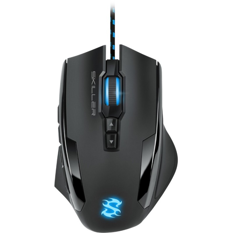 Sharkoon Skiller SGM1 Gaming Mouse - SGM1 - Wired, Ergonomic Right-Hand, 12 Programmable Buttons, Black