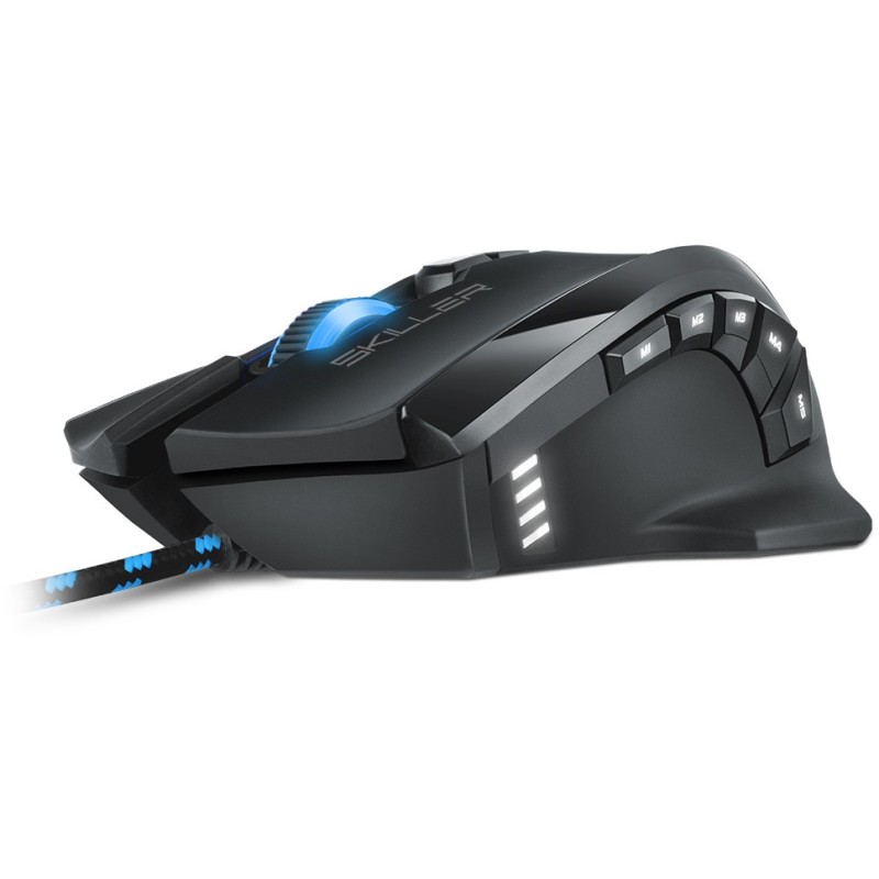 Sharkoon Skiller SGM1 Gaming Mouse - SGM1 - Wired, Ergonomic Right-Hand, 12 Programmable Buttons, Black