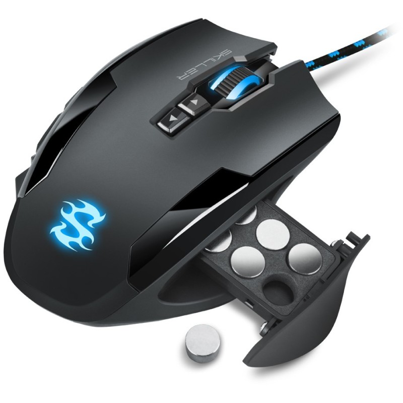 Sharkoon Skiller SGM1 Gaming Mouse - SGM1 - Wired, Ergonomic Right-Hand, 12 Programmable Buttons, Black