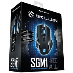 Sharkoon Skiller SGM1 Gaming Mouse - SGM1 - Wired, Ergonomic Right-Hand, 12 Programmable Buttons, Black
