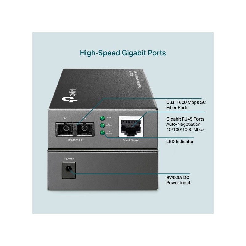 TP-Link Media Converter RJ45 to 1000Base-LX LH SC - MC210CS - (Unmanaged) — Buy in Cyprus with Fast Delivery