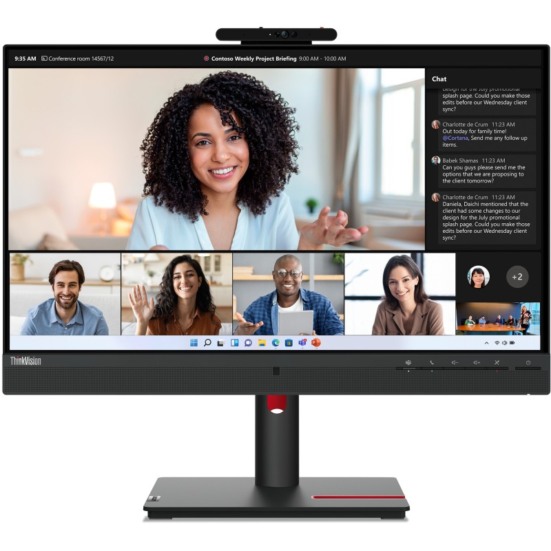 Lenovo ThinkVision T24mv-30 - T24mv-30 - 24 inch IPS FHD monitor, Flat, 75Hz, 4ms, HDMI/DP/USB-C, Black