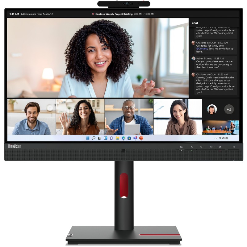 Lenovo ThinkVision T24mv-30 - T24mv-30 - 24 inch IPS FHD monitor, Flat, 75Hz, 4ms, HDMI/DP/USB-C, Black