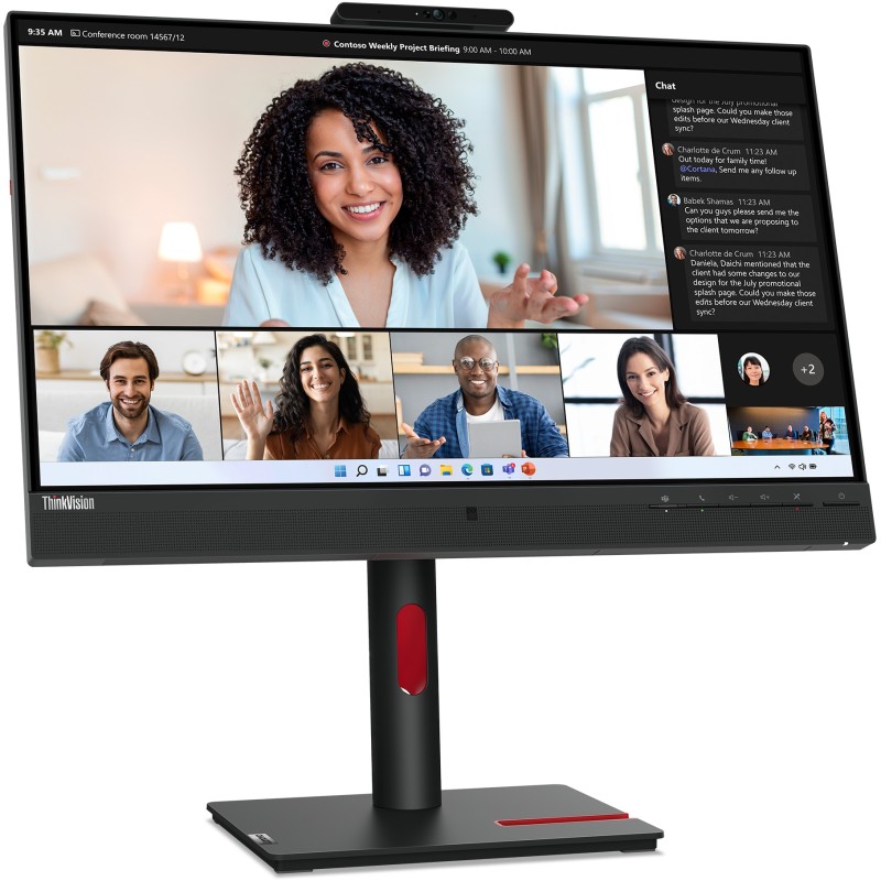 Lenovo ThinkVision T24mv-30 - T24mv-30 - 24 inch IPS FHD monitor, Flat, 75Hz, 4ms, HDMI/DP/USB-C, Black