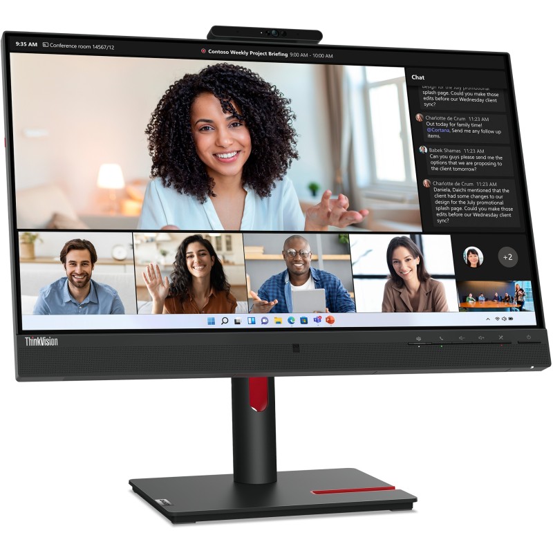 Lenovo ThinkVision T24mv-30 - T24mv-30 - 24 inch IPS FHD monitor, Flat, 75Hz, 4ms, HDMI/DP/USB-C, Black