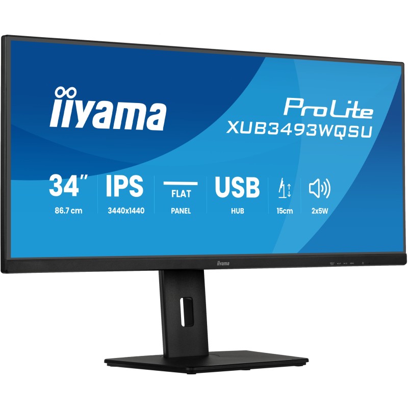 IIYAMA 34-inch Ultrawide IPS Monitor - XUB3493WQSU-B6 - 3440x1440, 120Hz, 21:9 — Buy in Cyprus with Fast Delivery