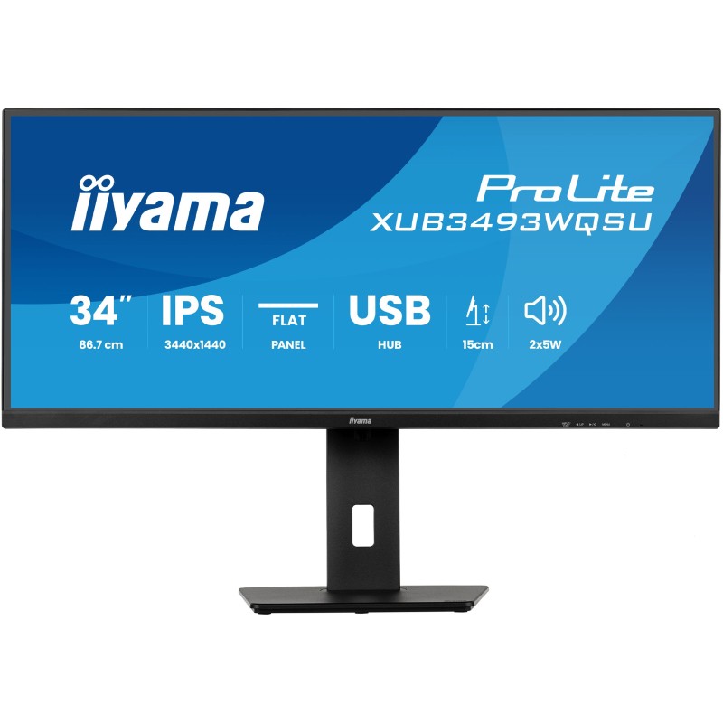 IIYAMA 34-inch Ultrawide IPS Monitor - XUB3493WQSU-B6 - 3440x1440, 120Hz, 21:9 — Buy in Cyprus with Fast Delivery