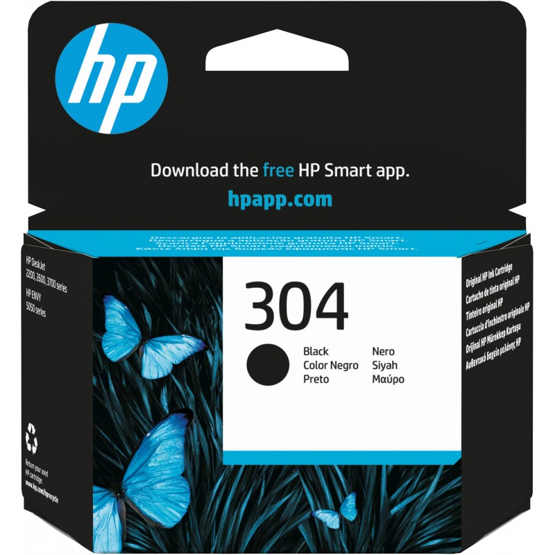HP 304 Original Black Ink Cartridge - N9K06AE - Black, Original — Buy in Cyprus with Fast Delivery