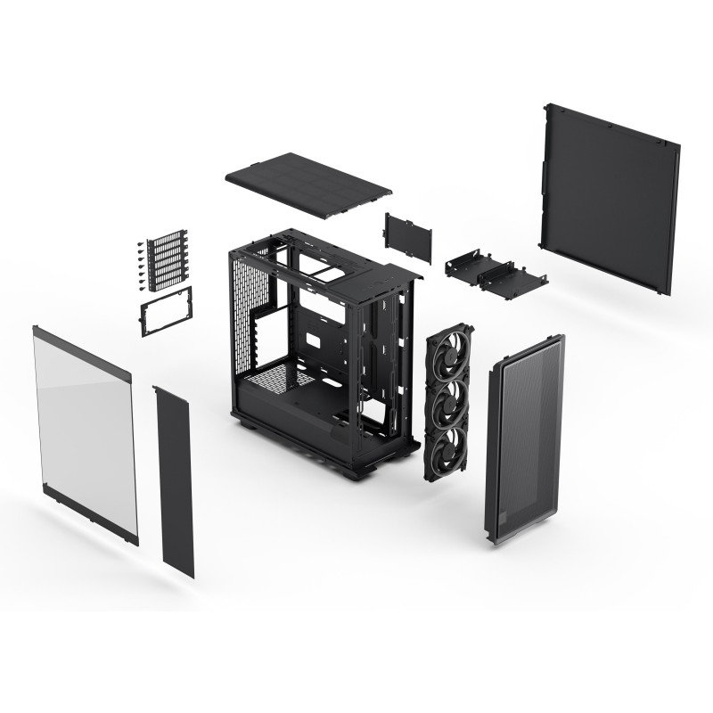 Midi Fractal Epoch Black TG RGB Light tint - Mid Tower PC Case — Buy in Cyprus with Fast Delivery