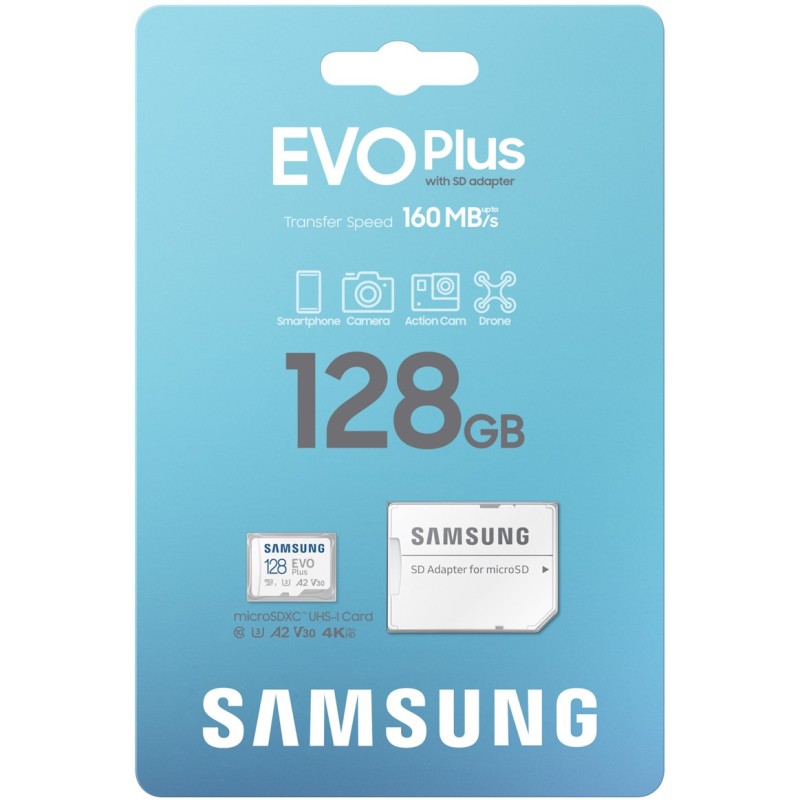Samsung EVO Plus microSDXC UHS-I U3 - 128GB incl. SD Adapter — Buy in Cyprus with Fast Delivery