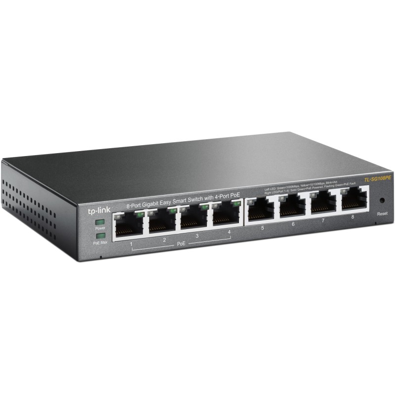 TP-Link TL-SG108PE 8-Port Gigabit PoE Switch - TL-SG108PE - Metal chassis, 4 PoE ports — Buy in Cyprus with Fast Delivery