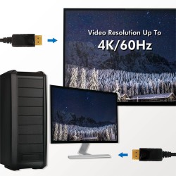 LogiLink DisplayPort 1.2 (ST-ST) 2m Cable - Black - 4K 60Hz — Buy in Cyprus with Fast Delivery