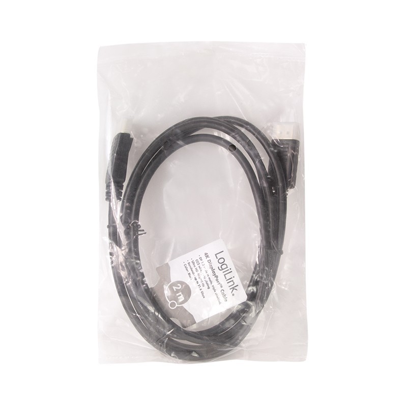 LogiLink DisplayPort 1.2 (ST-ST) 2m Cable - Black - 4K 60Hz — Buy in Cyprus with Fast Delivery