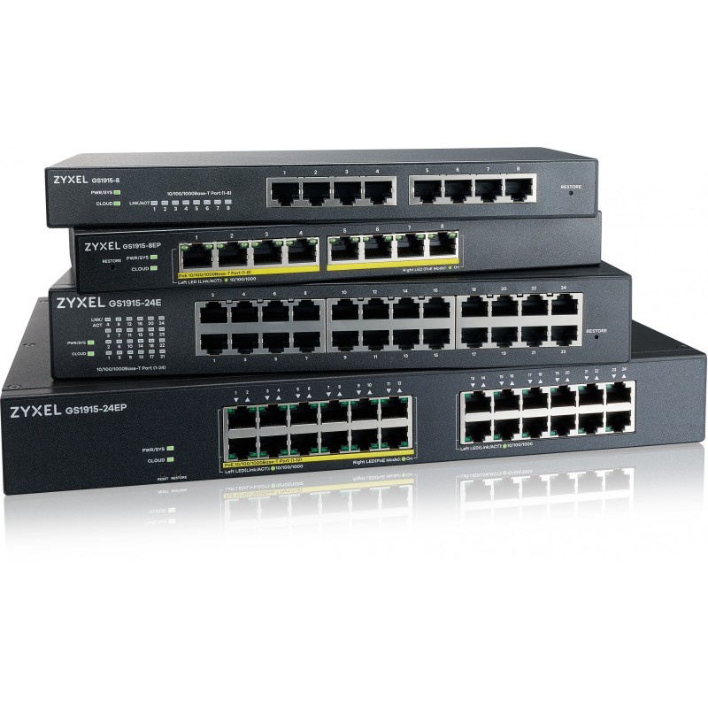 Zyxel GS1915-24EP POE M RM - GS1915-24EP - 24-Port PoE+ Gigabit Rackmount Managed Switch — Buy in Cyprus with Fast Delivery