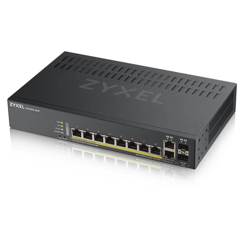 10P Zyxel GS1920-8HP POE M - GS1920-8HP - 8-Port Gigabit PoE Smart Web-managed Switch — Buy in Cyprus with Fast Delivery