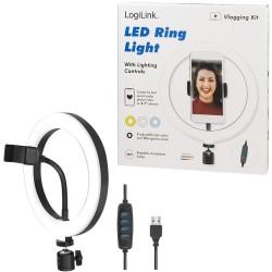 Logilink Smartphone Ring Light - Characteristics (20 cm diameter, 1.8 m USB cable) — Buy in Cyprus with Fast Delivery