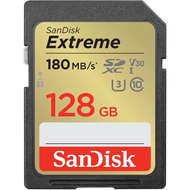 SanDisk Extreme SDHC Card - 128GB - 180 MB/s — Buy in Cyprus with Fast Delivery
