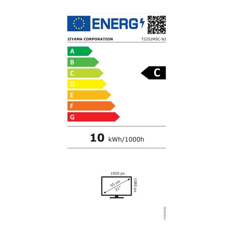 21.5-inch IPS Touch Monitor - T2252MSC-B2 - Flat, 1920x1080, 5ms, HDMI/DP/USB, Black — Buy in Cyprus with Fast Delivery