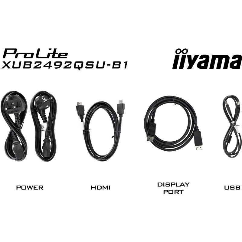 iiyama ProLite - XUB2492QSU-B1 - 24-inch 2560x1440 IPS, 0.5ms, 100Hz, HDMI/DP, Black — Buy in Cyprus with Fast Delivery