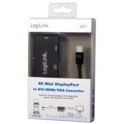 Logilink 4K Mini DisplayPort 1.2 to DVI HDMI VGA Adapter — Buy in Cyprus with Fast Delivery