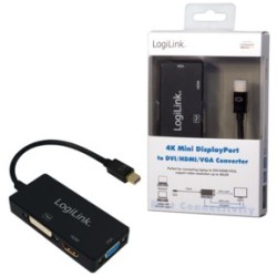 Logilink 4K Mini DisplayPort 1.2 to DVI HDMI VGA Adapter — Buy in Cyprus with Fast Delivery