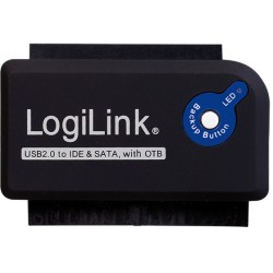LogiLink USB 2.0 to 2.5'/3.5' IDE + SATA Adapter - Black — Buy in Cyprus with Fast Delivery
