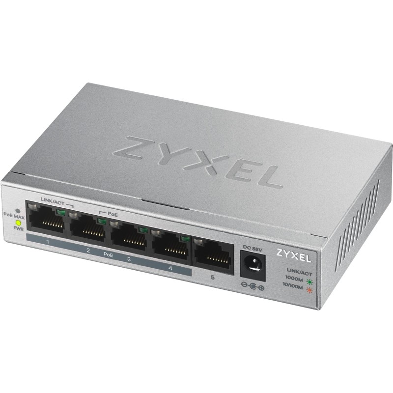 Zyxel PoE Switch - GS-1005HP - 5-Port Gigabit Unmanaged Desktop — Buy in Cyprus with Fast Delivery