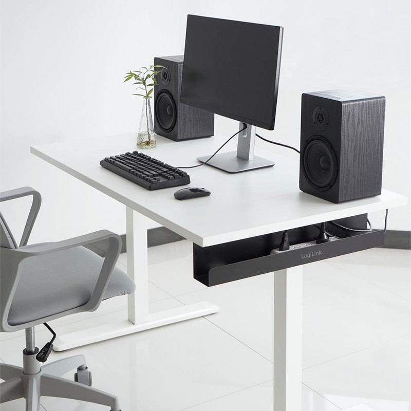 LogiLink Management Tray for Under-Desk Mounting 600 x 76 x 114 mm - Black — Buy in Cyprus with Fast Delivery