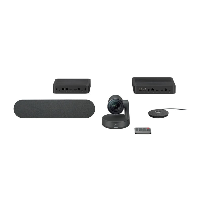 Logitech Rally Standard System - 960-001218 - 4K Ultra HD Group Video Conferencing Kit, Black, 60fps