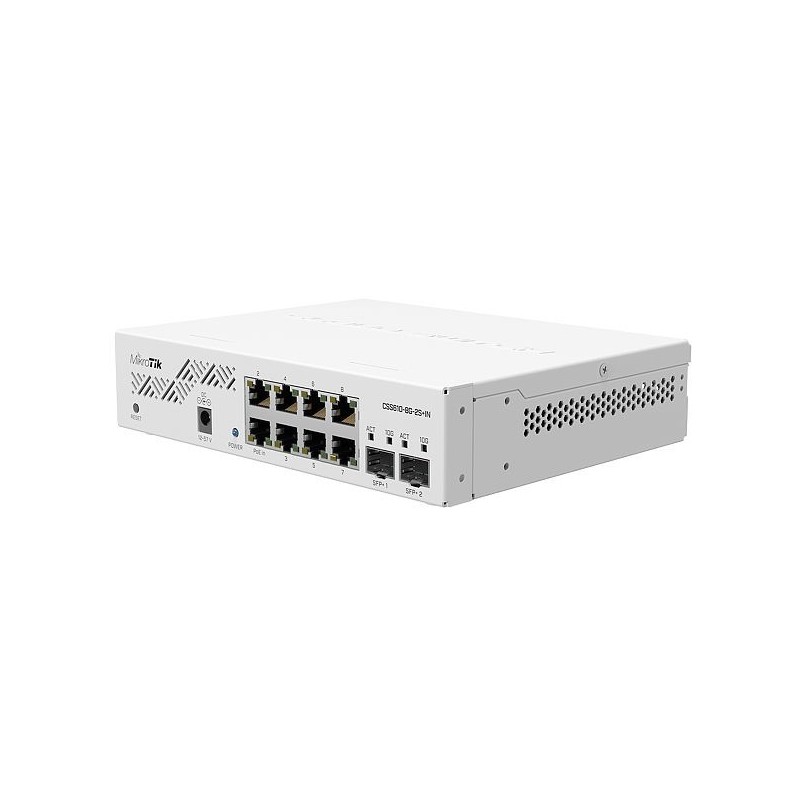 MikroTik Cloud Switch - CSS610-8G-2S+IN RM - 8x1G + 2xSFP+ (10G), PoE, Fanless, Rackmount — Buy in Cyprus with Fast Delivery