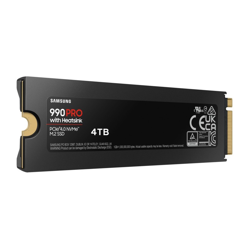 Samsung 990 PRO 4TB M.2 2280 NVMe SSD with Heatsink - PCIe 4.0 x4 7450 MB/s - MZ-V9P4T0CW (Boxed)