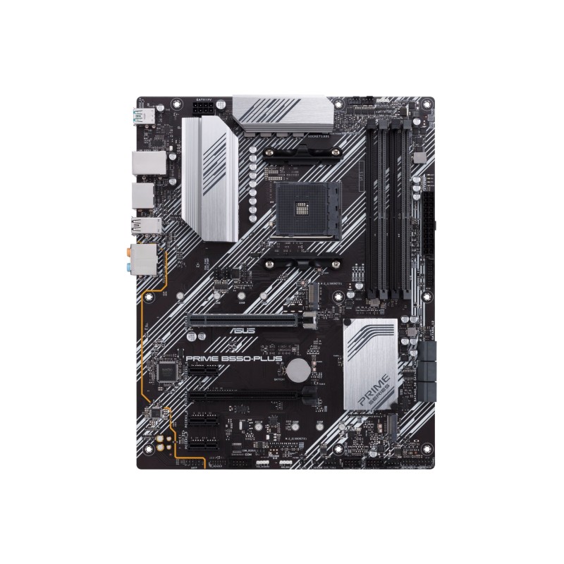 ASUS PRIME B550-PLUS - AM4 ATX Motherboard - B550, DDR4, 4x DIMM 128GB, 2x M.2, 6x SATA, Gigabit LAN (Black/Silver)
