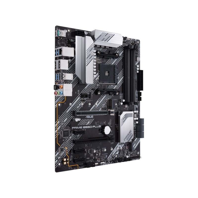 ASUS PRIME B550-PLUS - AM4 ATX Motherboard - B550, DDR4, 4x DIMM 128GB, 2x M.2, 6x SATA, Gigabit LAN (Black/Silver)