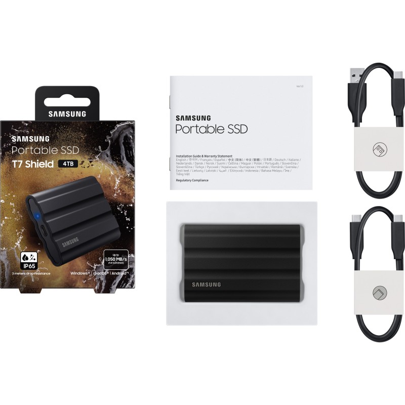 Samsung Portable T7 Shield - T7 Shield - Black, 4TB, USB-C Gen2 — Buy in Cyprus with Fast Delivery